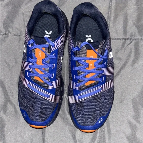 On Running Navy and Orange Athletic Shoes women 6.5 - Picture 3 of 5